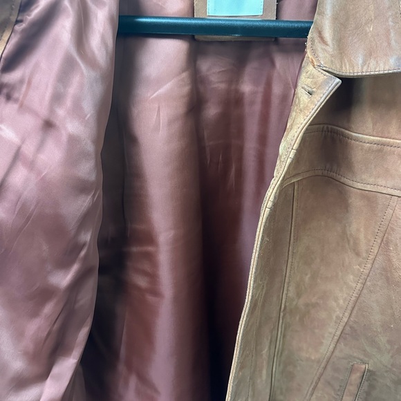 Billy Reid  Washed Cullen Jacket Saddle Brown Cow Leather - Large - Picture 5 of 6